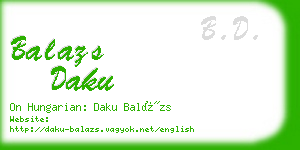 balazs daku business card